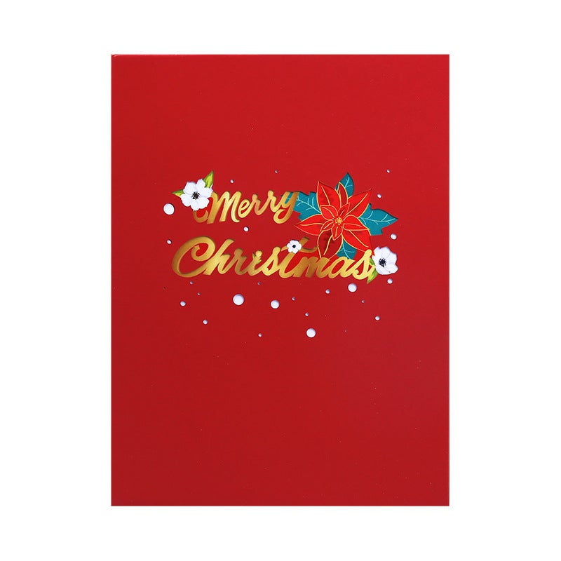 New 3D Christmas Greeting Card Stereoscopic Christmas Flower Creative Christmas Pop-Up Card Holiday Blessing Gift Card - Image 5